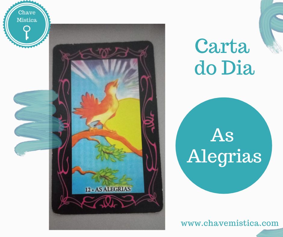 Carta Tarot para 08-05-2024 As Alegrias No dia de hoje deve procurar a sua liberdade, uma vida feliz, alegre que lhe proporciona uma leveza e paz espiritual. Representa comunicação, sendo necessário falar, dialogar com alguém. É preciso saber como se comunicar. Taróloga Rita www.chavemistica.com