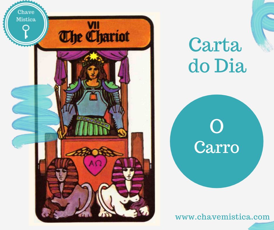 Carta Tarot para 16-06-2024 Carro Hoje o dia pede que siga em frente, que tome as rédeas e não pare, porém, sem descurar o seu equilíbrio. Energia estará em alta para novos projetos e atitudes. Tarólogo Alberto www.chavemistica.com