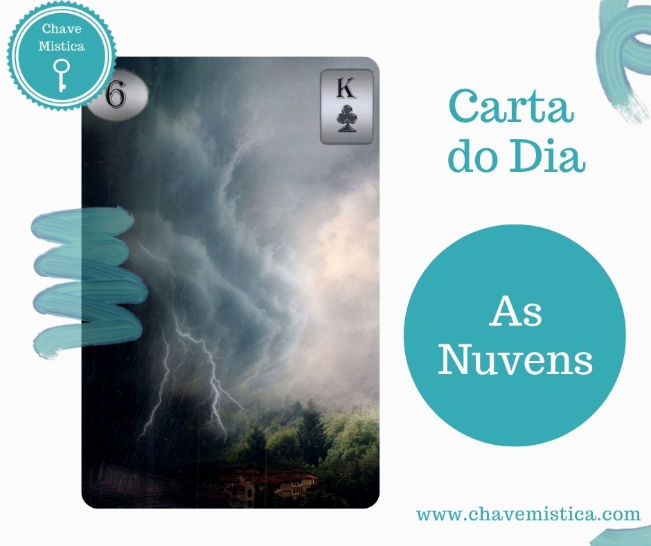 Carta Tarot para 26-02-2025 As Nuvens Toda a nuvem é passageira nas nossas vidas, evite tomar grandes decisões hoje, pense bem antes de agir, pois pode estar meio nublado de pensamentos e não ver de forma clara. Lembre-se que depois de uns dias de chuva o sol volta sempre. Taróloga Samyra www.chavemistica.com