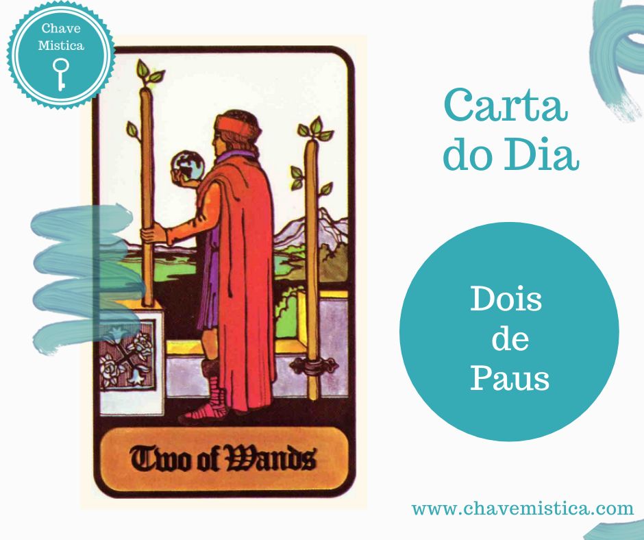 Carta Tarot para 08-05-2025 2 de paus Olhe para o futuro com estratégia, planeando antes de agir. É preciso escolher o seu caminho com clareza e coragem. Taróloga Silvia www.chavemistica.com