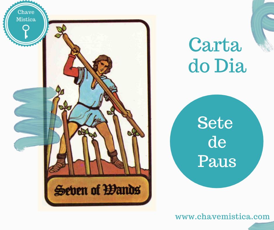 Carta Tarot para 23-06-2025 7 de Paus Hoje é dia de luta e de conquistar o seu lugar, o seu espaço. É possível que ao longo do dia seja confrontado com alguns problemas, mas estará numa posição que lhe permite responder se ultrapassá-los com alguma facilidade. Seja focado e prático e o dia pode ser bastante produtivo. Tarólogo Fábio www.chavemistica.com