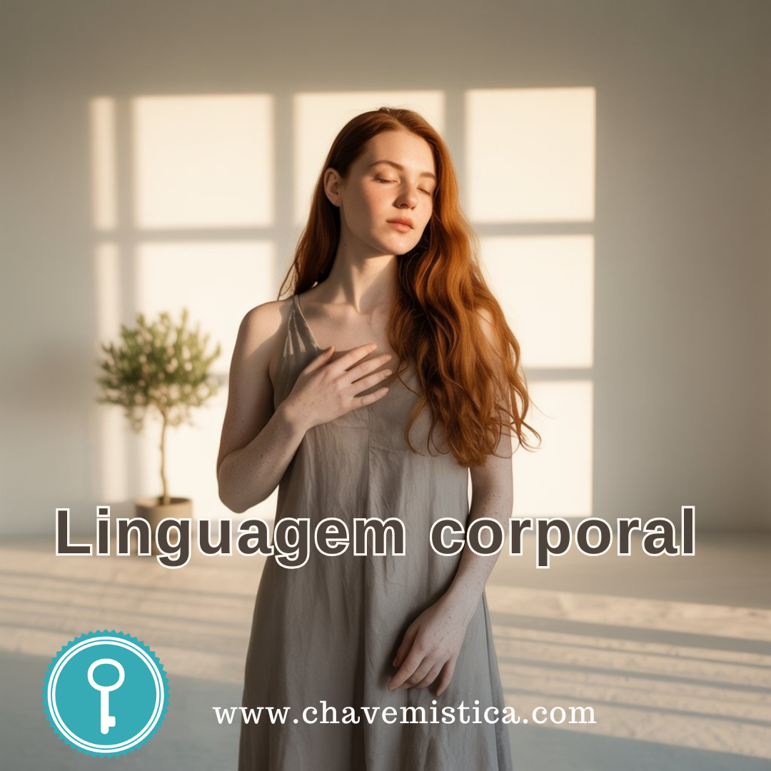 🔮 Sabias que 90% da nossa comunicação é feita sem palavras? O teu corpo fala, mesmo quando a tua boca se cala. A linguagem corporal revela os teus medos, inseguranças, confiança (ou excesso dela)… e pode estar a sabotar a tua energia sem dares conta! No novo artigo do nosso blogue, exploro contigo como a postura, o olhar e até a respiração influenciam a tua vida emocional, mental e espiritual. Aprende como pequenas mudanças diárias no corpo podem transformar a tua presença e a tua conexão com o mundo. 💫 👉 Lê o artigo completo em: 🌐 www.chavemistica.com/artigos ✨ Vive com consciência. Comunica com alma. Cuida do teu corpo — ele é o teu primeiro oráculo. A Equipa Chave Mística www.chavemistica.com