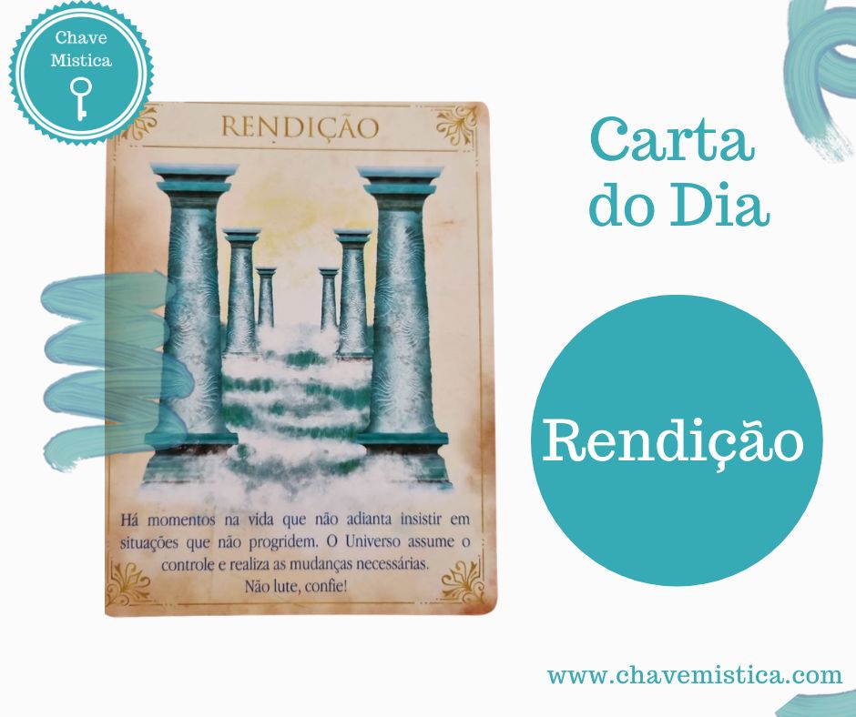 Carta Tarot para 09-07-2025 Rendição Há momentos na vida que não adianta insistir em situações que não progridem. O Universo assume o controle e realiza as mudanças necessárias. Não lute, confie! Esta carta se manifesta neste momento para você deixar o Universo tomar as rédeas e colocar você novamente no curso da vida. Tudo precisa progredir, caminhar e evoluir; a vida segue um ritmo próprio e tudo é aprendizagem. Existem momentos em que nos perdemos de nós mesmos, que perdemos a direção e permitimos que situações ou pessoas interfiram na nossa caminhada, adiem nossos sonhos e limitem o nosso crescimento. Você precisa seguir o seu fluxo e o Universo garante que isso aconteça. Render-se às forças divinas é a certeza da renovação. Taróloga Luna www.chavemistica.com
