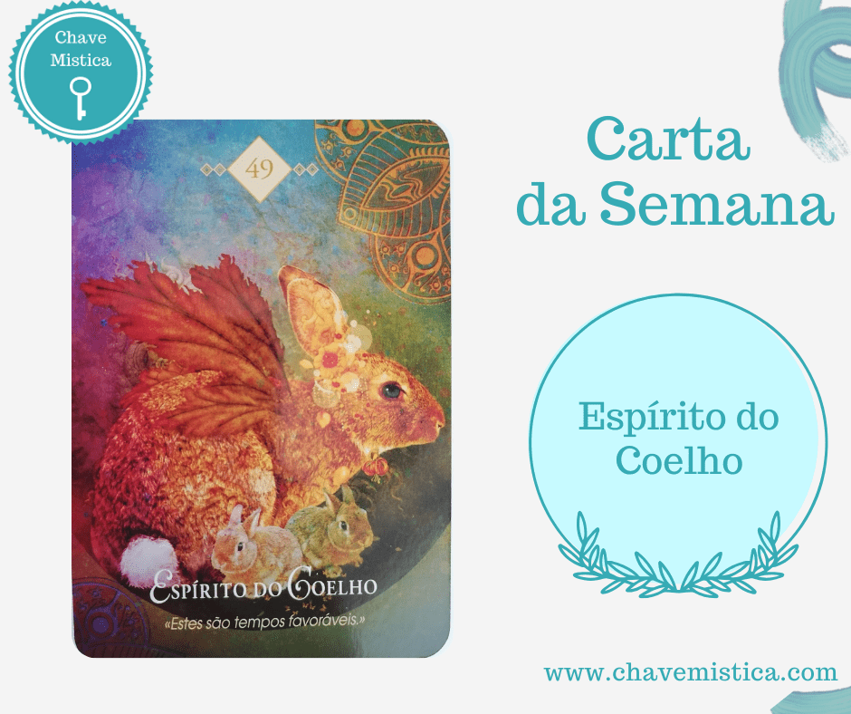 Carta da Semana - de 27 de Outubro a 02 de Novembro de 2025 Espírito do Coelho 🐇 “Estes são tempos favoráveis.” ✨ O Espírito do Coelho salta esta semana para nos lembrar que a magia acontece quando ousamos sair da toca. 🌞 Mesmo que o conforto do conhecido pareça seguro, é lá fora na luz, na vulnerabilidade e na ação que a vida floresce. 🌱 Mensagem do Oráculo: É tempo de confiar na fertilidade do agora. Tudo o que deseja criar um novo projeto, um relacionamento, uma mudança interior tem agora um terreno fértil à espera da sua semente. Não tenha medo de se sentir inexperiente: é no “não saber” que a curiosidade e a criatividade se expandem. Corra riscos com o coração aberto e lembre-se: quando cocriamos com o Espírito, não há lugar para erros. 🌕 Mensagem de Proteção: A vulnerabilidade é o verdadeiro portal da criação. Mesmo que o medo surja, aja como se confiasse e logo verá que está exatamente onde precisa de estar. Este é um ciclo fértil, de sorte e de possibilidades infinitas. 🌸 💫 Afirmação da Semana: “Sou guiado(a) pela luz da coragem. Confio na vida e permito que o novo floresça em mim.” Taróloga Raquel A Equipa Chave Mística www.chavemistica.com