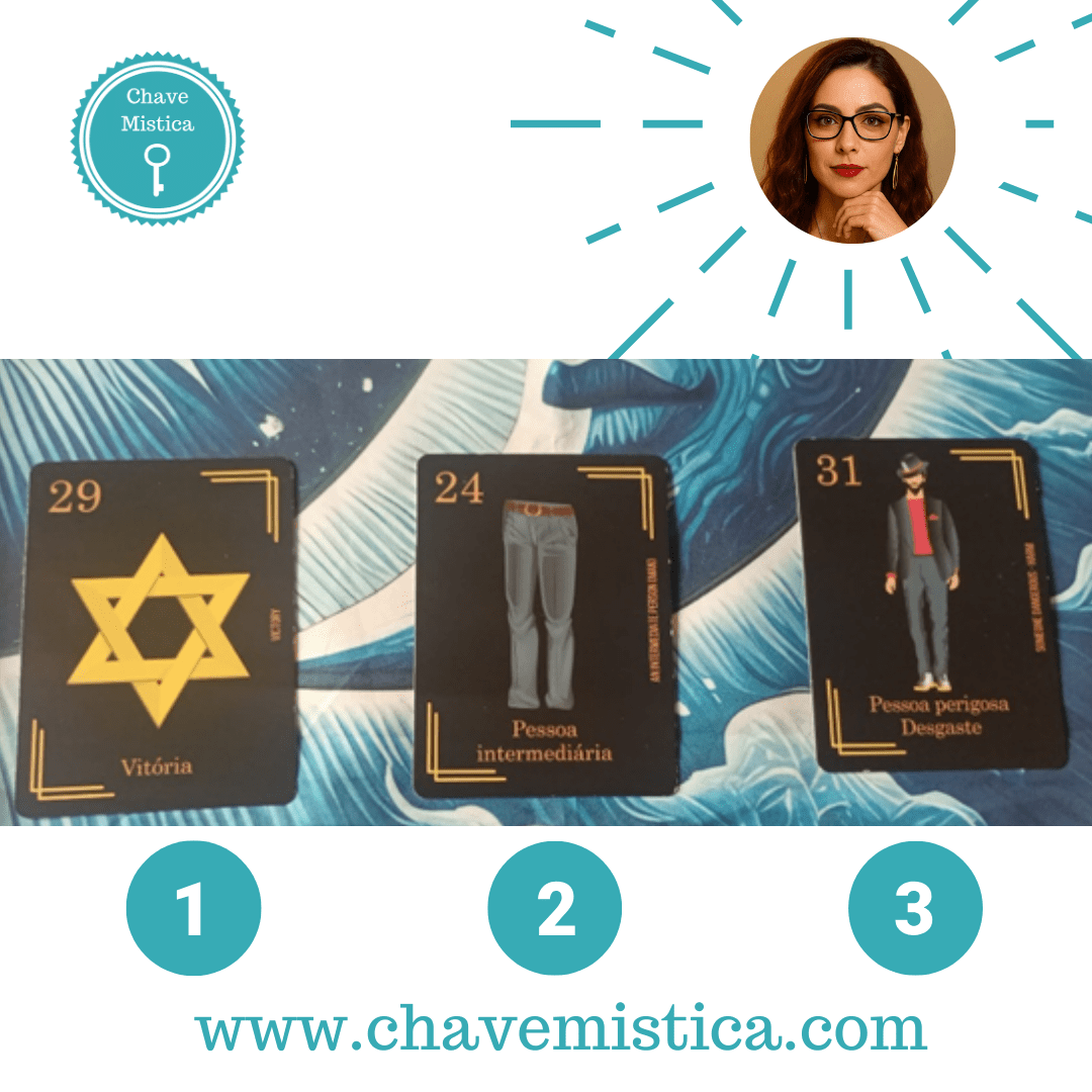 Aqui estão as esperadas respostas às vossas questões. Taróloga Estrela 🗝️ Carta 1 - Vitória Indica triunfo, boas conquistas e abertura de caminhos. A energia indica que esta pessoa pode ser boa para si. 🗝️ Carta 2 - Pessoa intermediária Indica uma influência externa (outras pessoas ou circunstâncias). Podem surgir complicações. Antes de confiar plenamente, avalie se o vosso relacionamento é realmente transparente. 🗝️ Carta 3 - Pessoa Perigosa Desgaste: Apesar da atração inicial há um risco de desgaste, preocupações e mesmo manipulação. Relacionamento instável com sofrimento futuro. Esta pessoa não é boa para si! Acertou no Tarologo/a, envie uma mensagem com o seu nome de utilizador ou registe-se para receber a sua oferta! A Equipa Chave Mística www.chavemistica.com #tarot #dilema #consultastarot #chavemistica